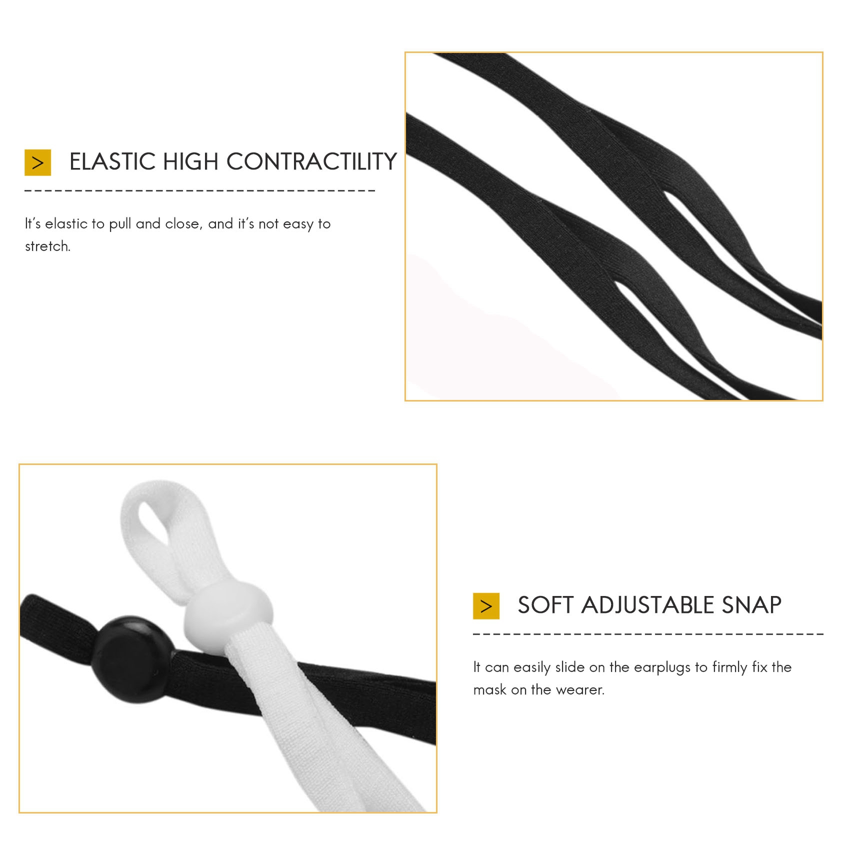Mask Lanyard Adjustable - A27F-2000 Pezzi di Elastico per Cucito